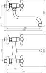 NOVASERVIS - Dřezová nástěnná baterie 150 mm bronz BAI5BR