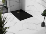 MEXEN/S - Stone+ obdélníková sprchová vanička 140 x 90, černá, mřížka zlatá 44709014-G