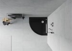 MEXEN - Flat sprchová vanička čtvrtkruhová slim 100 x 100, černá 41701010