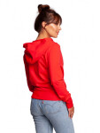 B246 Zavinovací svetr kapucí červený EU