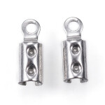 Koncovka z nerezové oceli - 8,5 x 3 mm - platinová - 1 ks