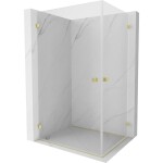 MEXEN/S - Lunar-B Duo sprchový kout dveře křídlové 85 x 75, transparent, zlato kartáčovaná 832-085L-075P-55-00