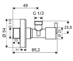 SCHELL - Pint Rohový regulační ventil, chrom 053960699