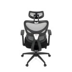 Kancelářská židle, šedá síťovina, černý plast, kolečka na tvrdé podlahy