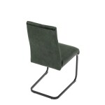 Židle jídelní, zelený samet, černá pohupová podnož