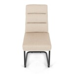 Židle jídelní, taštičkové pružiny v sedáku, madlo na opěráku, krémová látka, černý kov