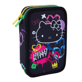 Colorino penál Jumper 2, Hello Kitty Neon Black, plný, PES