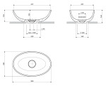 OMNIRES - SHELL M+ umyvadlo na desku, 50 x 32 cm, černá lávově matná SHELL500UNBLV