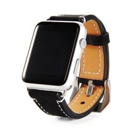 Handodo Genuine Kožený Pásek pro Apple Watch 1 2 3 42mm černá (8596311072802)