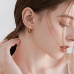 Elegantní náušnice Jocelyn - tygří oko, stříbrné zapínání, Hnědá