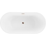MEXEN/S - Luna volně stojící vana 140 x 75, bílá, sifon a přepad růžové zlato 52031407500-60