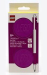 LEGO Zápisník 1x2 s gelovým perem jako klipem - fialový
