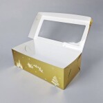 Dortisimo Vánoční krabice na cukroví zlato-bílá nepromastitelná (40 x 20 x 13 cm)