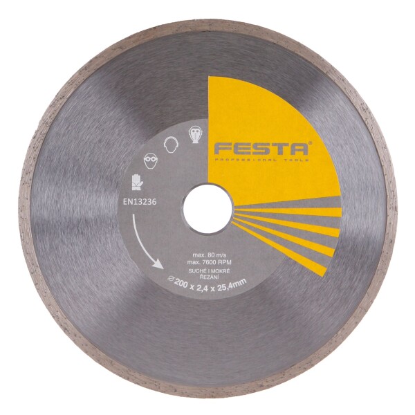 FESTA 21220 Kotouč diamantový, plný, 200mm, 25,4mm
