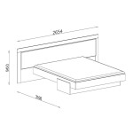 Dřevěná postel Naremo 160x200, ořech, bílá, bez matrace