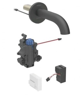 GEBERIT - Piave Termostatická elektronická umyvadlová baterie pod omítku, síťové napájení, easy to clean, matná černá 116.267.14.1