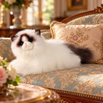 Plyšová kočka ragdoll ležící 35 cm, ECO-FRIENDLY