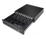 Virtuos pokladní zásuvka C425C, s kabelem 24V, kov. držáky, 9-24V, černá