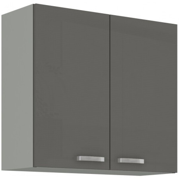 Horní skříňka 80 G-72 2F Barva korpusu: Šedá, Barva dvířek: Šedý lesk (Šedá)