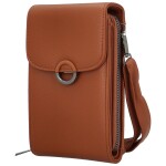 Stylová dámská koženková crossbody kapsa Gabrisa, hnědá
