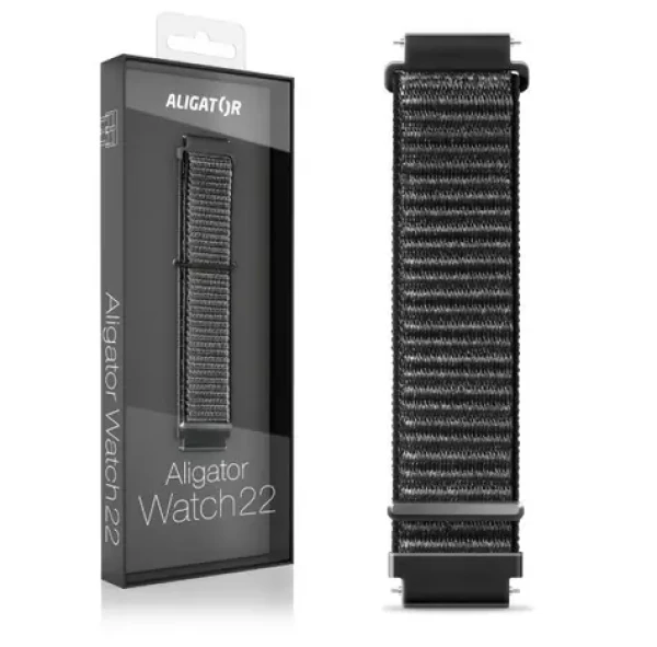 Aligator Řemínek nylonový 22mm / černý (22AW0015)