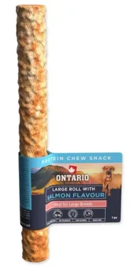 Ontario Protein losos / Žvýkací pamlsek pro psy / velká rolka / 25,4 cm / 1 ks (214-856326)