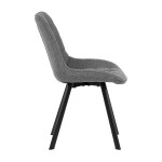 Židle jídelní, šedá látka, nohy černý kov
