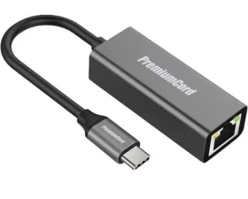 PremiumCord Převodník USB-C na RJ45 / Adaptér / Gigabit Ethernet / USB 3.1 / 20 cm (ku31ether02)