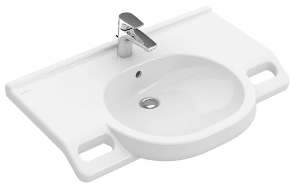 VILLEROY & BOCH - ViCare Umyvadlo Vita 80x55 cm, s přepadem, otvor pro baterii, CeramicPlus, alpská bílá 412080R1