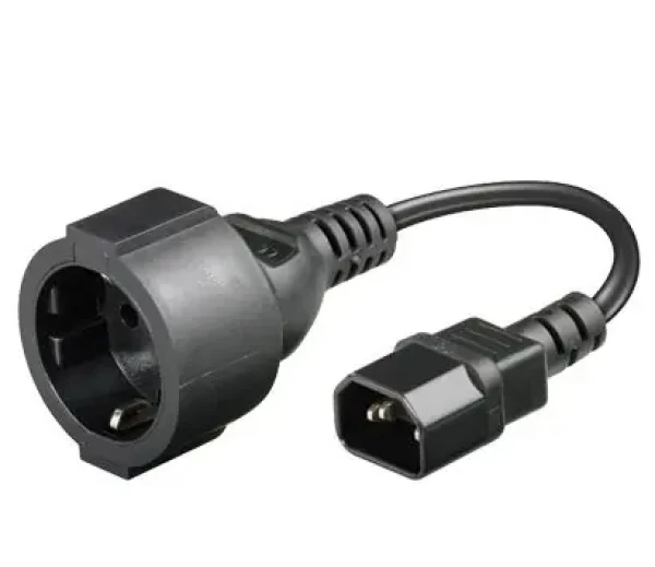 MicroConnect Prodlužovací kabel C14 - Schuko (F) 0.23m černá (PE130075)
