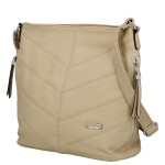 Zajímavá dámská koženková crossbody kabelka Denisa, tmavě béžová