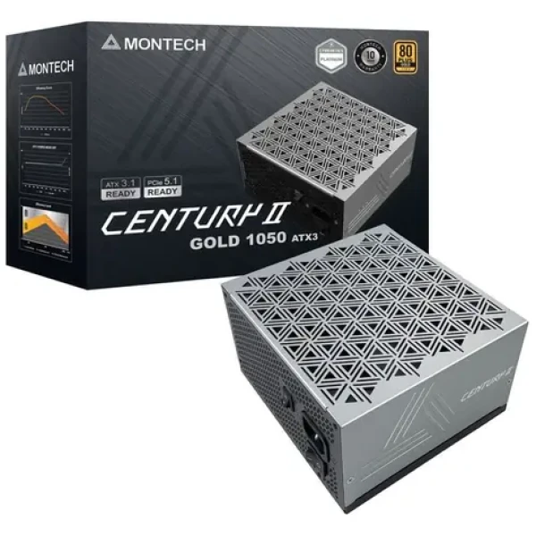 Montech Century II 1050W / ATX 3.1 / 1050W / 80 PLUS Gold / modulární (CENTURY II 1050W)