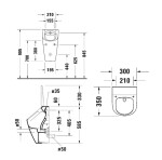 DURAVIT - ME by Starck Pisoár, zadní přívod vody, Rimless, DuraShield, bílá 281230AA00