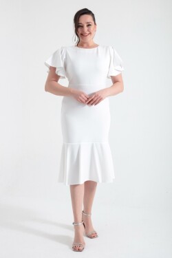 Lafaba Women's White Plus Size Flounce Dress