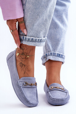 Dámské klasické semišové mokasíny modré Corinell 39