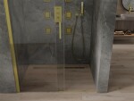 MEXEN - OMEGA posuvné dveře 130x190 cm 8 mm zlatá, transparent se sadou pro niku 825-130-000-50-00