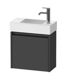 DURAVIT - Ketho.2 Umyvadlová skříňka 44x48x24 cm, 1 dvířka, panty vlevo, grafit mat K25072L49490000
