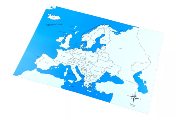 Moyo Montessori Moyo Montessori Kontrolní mapa - Evropa Nová - s popisky