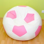 FRONTI Sedací vak - míč 110 cm - bílá + růžová