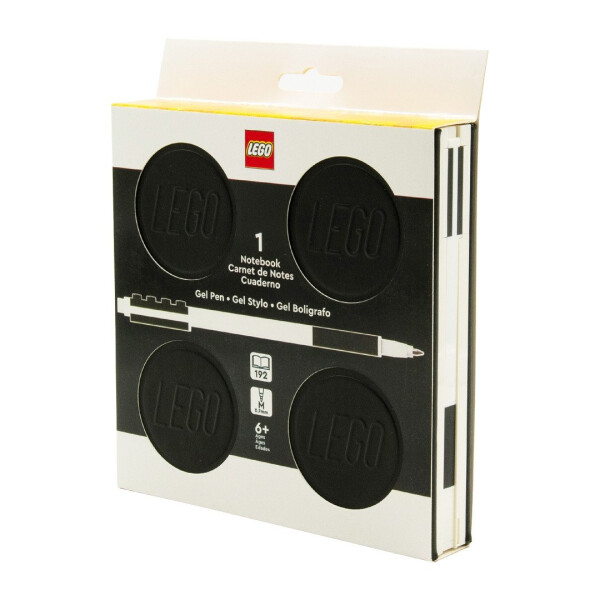 LEGO Zápisník s gelovým perem jako klipem a náhradní náplní - černý