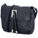 Stylová dámská kožená crossbody kabelka Elwing, tmavě modrá