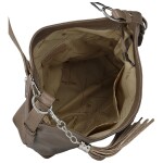 Módní dámská kožená kabelka na rameno Sherica, taupe