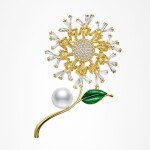Brož Swarovski Elements Ricarda - design sedmikrásky, Zlatá