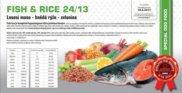 BARDOG FISH &amp; RICE - Lososí maso - hnědá rýže - zelenina 4 kg