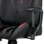 Herní křeslo E-racer, černá sametová látka a ekokůže, houpací mechanismus, opěrák