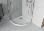 MEXEN/S - Rio čtvrtkruhový sprchový kout 90 x 90, transparent, chrom + vanička se sifonem Flat, bílá 863-090-090-01-00-4110