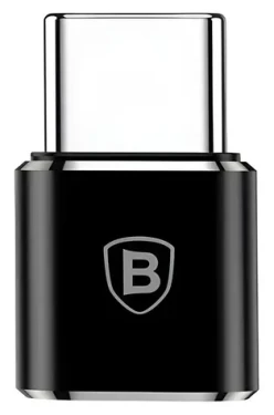 Baseus adaptér microUSB-USB-C černá / Adaptér / Rychlonabíjení 2A / Přenos dat 480 Mb/s / Hliníkové tělo (6953156263529)