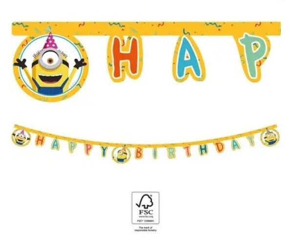 Mimoň narozeniny nápis papírový 2 m Mimoň narozeniny nápis papírový 2 m