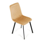 Jídelní židle, žlutá, sametová látka, DCL-973 YEL4