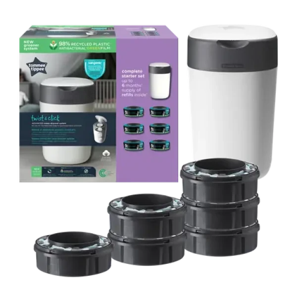 Tommee Tippee Twist Click koš na jednorázové pleny + 6 náhradních kazet (85100402)